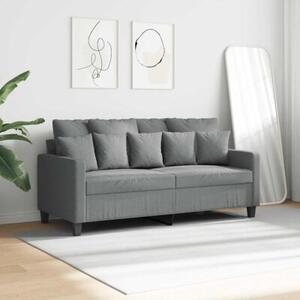Sofa 2-osobowa, jasnoszara, 140 cm, tapicerowana tkaninÄ