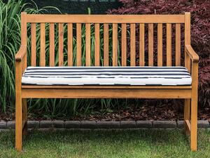 Poduszka siedziskowa na ławkę ogrodową 112 x 54 cm w paski niebiesko-biała Vivara Beliani