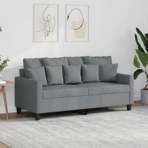 Sofa 2-osobowa, jasnoszara, 140 cm, tapicerowana tkaninÄ