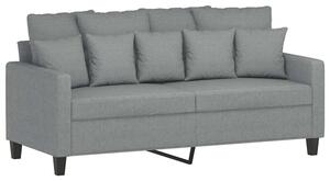 Sofa 2-osobowa, jasnoszara, 140 cm, tapicerowana tkaninÄ