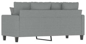 Sofa 2-osobowa, jasnoszara, 140 cm, tapicerowana tkaninÄ