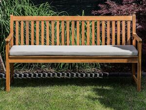 Klasyczna ławka ogrodowa drewniana 160 cm z poduszką beżowoszarą Vivara Beliani