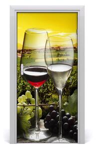 Naklejka fototapeta na drzwi Wino i winogrona