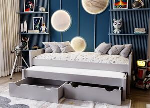 Łóżko Timber 90x200 drewniane szare podwójne spanie