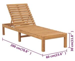 Leżaki, 2 szt., lite drewno tekowe