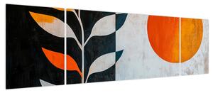 Obraz - Abstrakcja rośliny i słońca (170x50 cm)