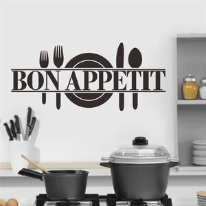 Naklejka na ścianę "Bon Appetit" czarna 57x25 cm