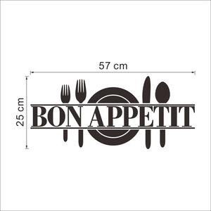 PIPPER | Naklejka na ścianę "Bon Appetit" czarna 57x25 cm