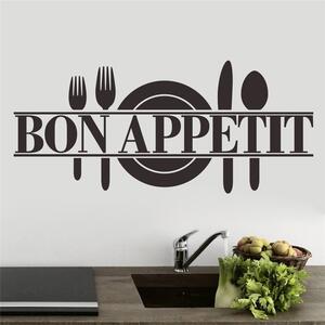 PIPPER | Naklejka na ścianę "Bon Appetit" czarna 57x25 cm
