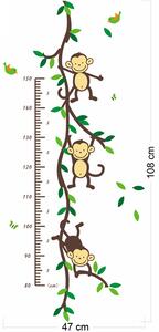 PIPPER | Naklejka na ścianę "Miarka dziecięca - Małpy" 50x110 cm