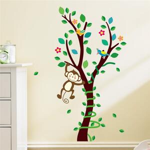 Naklejka na ścianę "Drzewo z małpką" 85x45 cm