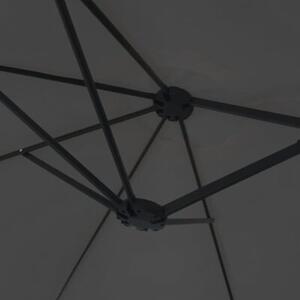 Podwójny parasol ogrodowy z LED, antracytowy, 449x265 cm