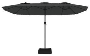 Podwójny parasol ogrodowy z LED, antracytowy, 449x265 cm
