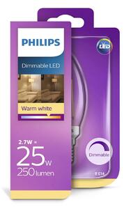 Philips - Żarówka LED 3W Szklana Świeca (300lm) Ściemnialna E14