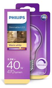 Philips - Żarówka LED 5,5W Glas (470lm) Ściemnialna E27