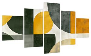 Obraz - Abstrakcja w oliwkowym kolorze (125x70 cm)