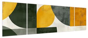 Obraz - Abstrakcja w oliwkowym kolorze (170x50 cm)