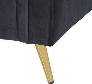 Fotel czarny welurowy złote metalowe nogi okrągłe podłokietniki Vietas Beliani