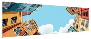 Obraz - Między domami (170x50 cm)