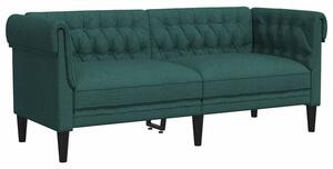 Sofa chesterfield, dwuosobowa, ciemnozielona, obita tkaninÄ