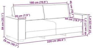 Sofa 3-osobowa cloud grey 220x78x84 cm tkanina