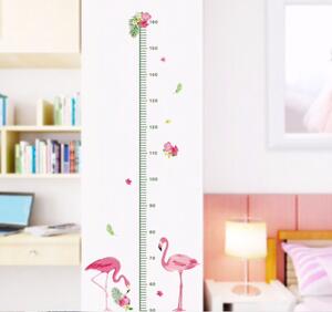 Naklejka na ścianę "Miarka dziecięca - Flamingi" 45x115 cm
