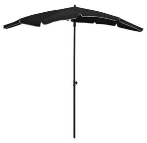 Parasol ogrodowy na słupku, 200x130 cm, czarny
