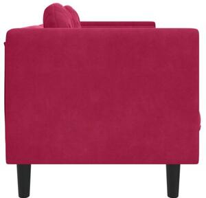 Sofa 3-osobowa z poduszkami, winna czerwieÅ, aksamit