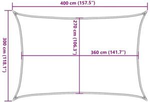 Żagiel przeciwsłoneczny, 160 g/m², kolor taupe, 3x4 m, hdpe