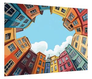 Obraz - Między domami (70x50 cm)