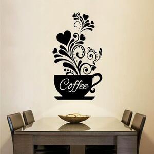 Naklejka na ścianę "Kawa z ornamentem" 30x50cm