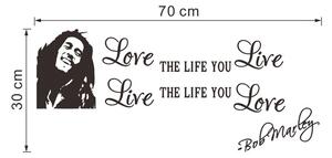 PIPPER | Naklejka na ścianę "Kochaj życie - Bob Marley" 30x70cm