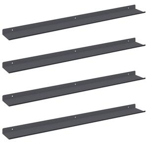 Wisząca półka minimalistyczna z matowej stali antracytowej 80 x 9 x 2,5 cm