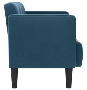 Sofa dwuosobowa niebieska 111 cm aksamitna