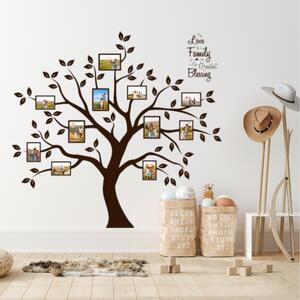 Naklejka na ścianę - "Drzewo ze zdjęciami 3 - brązowe" 185x215cm