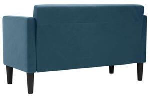 Sofa dwuosobowa niebieska 111 cm aksamitna