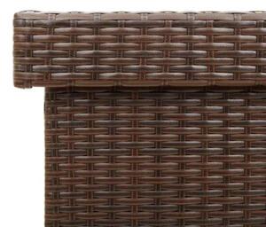 Skrzynia ogrodowa z kółkami, brązowa, 110x55x73 cm, polirattan
