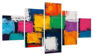 Obraz - Obraz z kolorowymi kwadratami (125x70 cm)