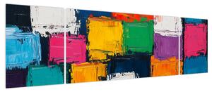 Obraz - Obraz z kolorowymi kwadratami (170x50 cm)