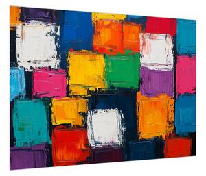 Obraz - Obraz z kolorowymi kwadratami (70x50 cm)