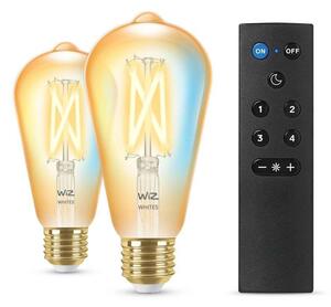 WiZ - Żarówki Smart TW Amb. 8W 806lm 2200-6500K 2pcs. Edison Gold E27 & Remote WiZ