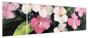 Obraz - Różowe i białe kwiaty (170x50 cm)