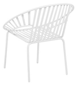 Nowoczesny stalowy zestaw bistro 2 krzesła balkon biały stolik Licata Beliani
