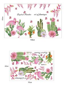 PIPPER | Naklejka na ścianę "Kaktusy i flamingi" 64x108cm