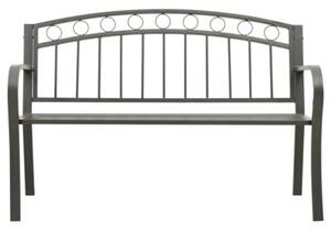 Ławka ogrodowa, szara, 120 cm, stalowa