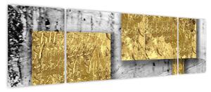 Obraz - Złote kwadraty N⁰3 (170x50 cm)