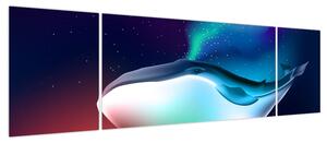 Obraz - Wieloryb w kosmosie (170x50 cm)