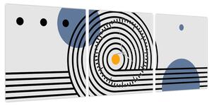 Obraz - Minimalistyczna abstrakcja N⁰1 (z zegarem) (90x30 cm)
