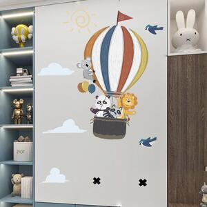 PIPPER | Naklejka na ścianę "Balon na ogrzane powietrze ze zwierzętami" 99x110 cm