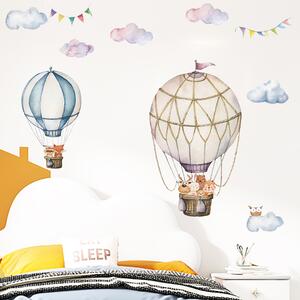 PIPPER | Naklejka na ścianę "Balony na ogrzane powietrze ze zwierzętami 3" 87x90 cm